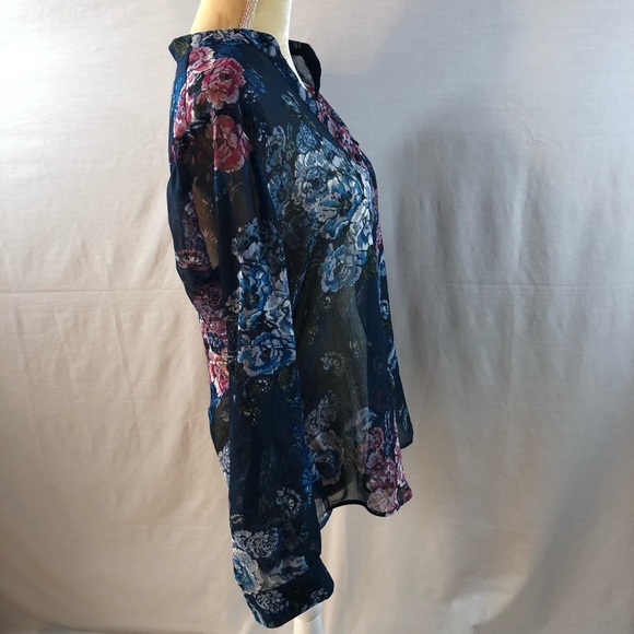 Kut from the Kloth Watercolor Floral Long Sleeve Top, Size M - Picture 3 of 8